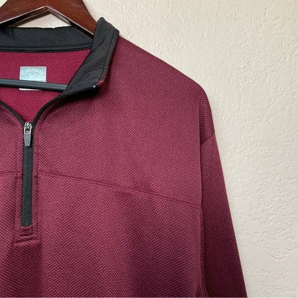 Men's Callaway 1/4 Zip Pullover Sweatshirt XL Maroon Polyester Golf Golfer - Picture 1 of 11